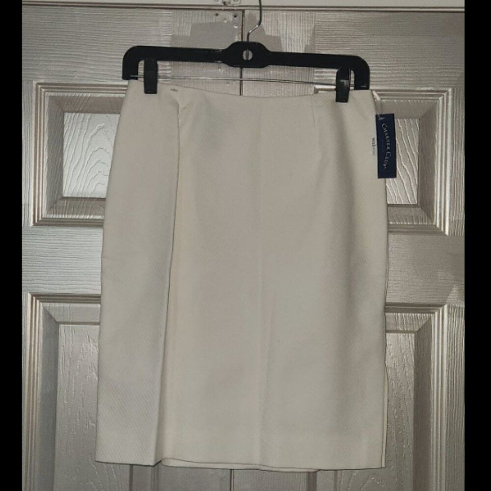 NWT 100% Cotton- Cream Charter Club 2 Piece Skirt Suit Size 8 - Picture 5 of 8